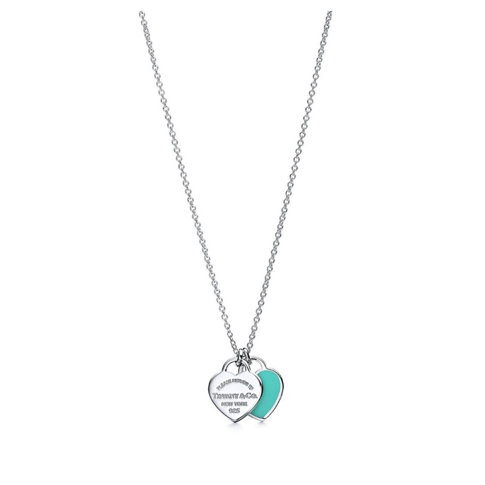 Tiffany & Co. Return to Tiffany Blue Double Heart Tag Pendant Necklace